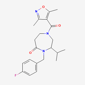 1-[(3,5-dimethylisoxazol-4-yl)carbonyl]-4-(4-fluorobenzyl)-3-isopropyl-1,4-diazepan-5-one