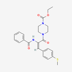 ethyl 4-{2-(benzoylamino)-3-[4-(methylthio)phenyl]acryloyl}-1-piperazinecarboxylate