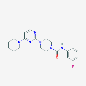 N-(3-fluorophenyl)-4-[4-methyl-6-(1-piperidinyl)-2-pyrimidinyl]-1-piperazinecarboxamide