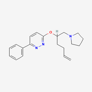 molecular formula C20H25N3O B5308709 3-phenyl-6-{[1-(pyrrolidin-1-ylmethyl)pent-4-en-1-yl]oxy}pyridazine 