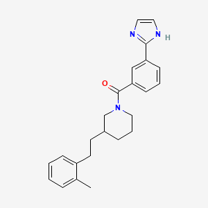 molecular formula C24H27N3O B5308716 1-[3-(1H-imidazol-2-yl)benzoyl]-3-[2-(2-methylphenyl)ethyl]piperidine 