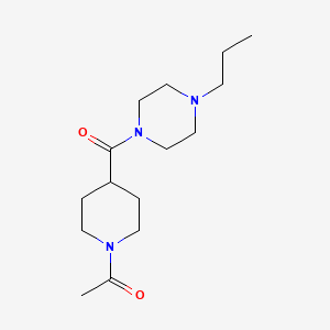 molecular formula C15H27N3O2 B5308729 1-[(1-acetyl-4-piperidinyl)carbonyl]-4-propylpiperazine 