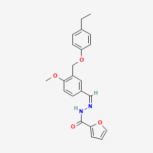 molecular formula C22H22N2O4 B5308759 N'-{3-[(4-ethylphenoxy)methyl]-4-methoxybenzylidene}-2-furohydrazide 