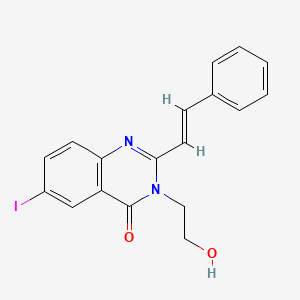 molecular formula C18H15IN2O2 B5308790 3-(2-hydroxyethyl)-6-iodo-2-(2-phenylvinyl)-4(3H)-quinazolinone 