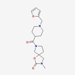 molecular formula C18H25N3O4 B5308796 7-{[1-(2-furylmethyl)-4-piperidinyl]carbonyl}-3-methyl-1-oxa-3,7-diazaspiro[4.4]nonan-2-one 