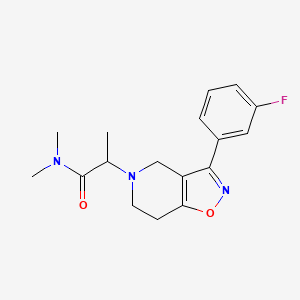 molecular formula C17H20FN3O2 B5308810 2-[3-(3-fluorophenyl)-6,7-dihydroisoxazolo[4,5-c]pyridin-5(4H)-yl]-N,N-dimethylpropanamide 