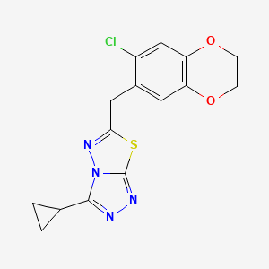 6-[(7-chloro-2,3-dihydro-1,4-benzodioxin-6-yl)methyl]-3-cyclopropyl[1,2,4]triazolo[3,4-b][1,3,4]thiadiazole