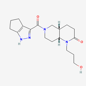 (4aS*,8aR*)-1-(3-hydroxypropyl)-6-(1,4,5,6-tetrahydrocyclopenta[c]pyrazol-3-ylcarbonyl)octahydro-1,6-naphthyridin-2(1H)-one