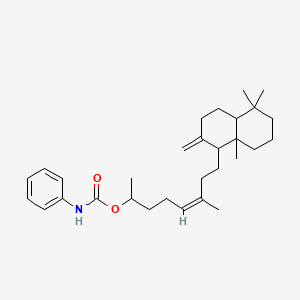 molecular formula C30H45NO2 B5308860 1,5-dimethyl-7-(5,5,8a-trimethyl-2-methylenedecahydro-1-naphthalenyl)-4-hepten-1-yl phenylcarbamate 