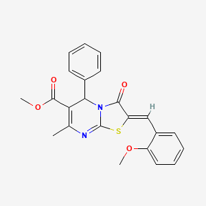 methyl 2-(2-methoxybenzylidene)-7-methyl-3-oxo-5-phenyl-2,3-dihydro-5H-[1,3]thiazolo[3,2-a]pyrimidine-6-carboxylate