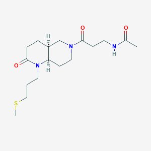 molecular formula C17H29N3O3S B5308888 N-{3-[(4aS*,8aR*)-1-[3-(methylthio)propyl]-2-oxooctahydro-1,6-naphthyridin-6(2H)-yl]-3-oxopropyl}acetamide 