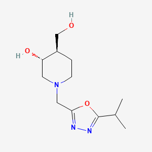 molecular formula C12H21N3O3 B5308913 (3R*,4R*)-4-(hydroxymethyl)-1-[(5-isopropyl-1,3,4-oxadiazol-2-yl)methyl]-3-piperidinol 