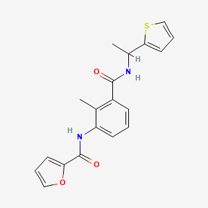 molecular formula C19H18N2O3S B5308932 N-[2-methyl-3-({[1-(2-thienyl)ethyl]amino}carbonyl)phenyl]-2-furamide 