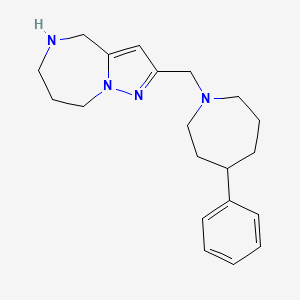 molecular formula C20H28N4 B5308933 2-[(4-phenyl-1-azepanyl)methyl]-5,6,7,8-tetrahydro-4H-pyrazolo[1,5-a][1,4]diazepine 