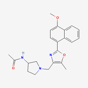 N-(1-{[2-(4-methoxy-1-naphthyl)-5-methyl-1,3-oxazol-4-yl]methyl}pyrrolidin-3-yl)acetamide