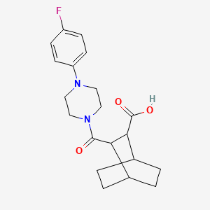 molecular formula C20H25FN2O3 B5308946 3-{[4-(4-fluorophenyl)-1-piperazinyl]carbonyl}bicyclo[2.2.2]octane-2-carboxylic acid 