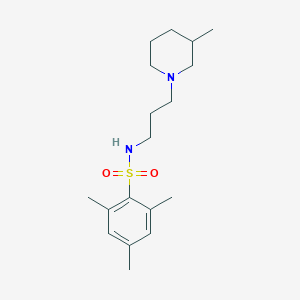 2,4,6-trimethyl-N-[3-(3-methyl-1-piperidinyl)propyl]benzenesulfonamide