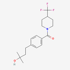 molecular formula C18H24F3NO2 B5308974 2-methyl-4-(4-{[4-(trifluoromethyl)-1-piperidinyl]carbonyl}phenyl)-2-butanol 