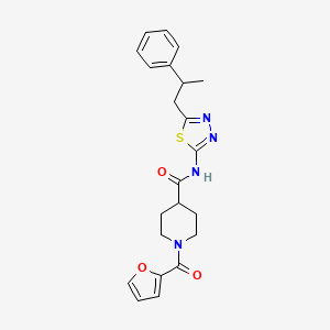 1-(2-furoyl)-N-[5-(2-phenylpropyl)-1,3,4-thiadiazol-2-yl]piperidine-4-carboxamide