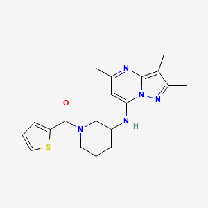 molecular formula C19H23N5OS B5309028 2,3,5-trimethyl-N-[1-(2-thienylcarbonyl)-3-piperidinyl]pyrazolo[1,5-a]pyrimidin-7-amine 