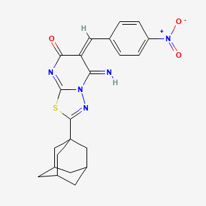 molecular formula C22H21N5O3S B5309047 2-(1-adamantyl)-5-imino-6-(4-nitrobenzylidene)-5,6-dihydro-7H-[1,3,4]thiadiazolo[3,2-a]pyrimidin-7-one 