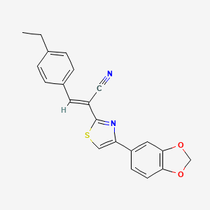 2-[4-(1,3-benzodioxol-5-yl)-1,3-thiazol-2-yl]-3-(4-ethylphenyl)acrylonitrile