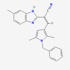 molecular formula C24H22N4 B5309073 3-(1-benzyl-2,5-dimethyl-1H-pyrrol-3-yl)-2-(5-methyl-1H-benzimidazol-2-yl)acrylonitrile 