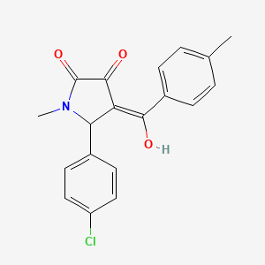 molecular formula C19H16ClNO3 B5309081 5-(4-chlorophenyl)-3-hydroxy-1-methyl-4-(4-methylbenzoyl)-1,5-dihydro-2H-pyrrol-2-one 