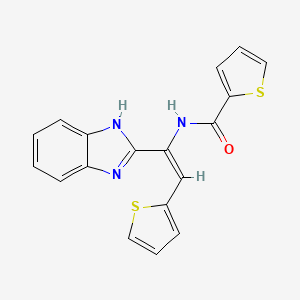 molecular formula C18H13N3OS2 B5309101 N-[1-(1H-benzimidazol-2-yl)-2-(2-thienyl)vinyl]-2-thiophenecarboxamide 