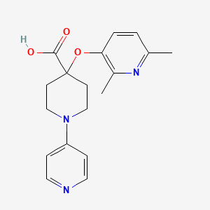 molecular formula C18H21N3O3 B5309103 4-[(2,6-dimethylpyridin-3-yl)oxy]-1-pyridin-4-ylpiperidine-4-carboxylic acid 