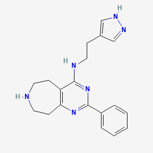 molecular formula C19H22N6 B5309110 2-phenyl-N-[2-(1H-pyrazol-4-yl)ethyl]-6,7,8,9-tetrahydro-5H-pyrimido[4,5-d]azepin-4-amine 