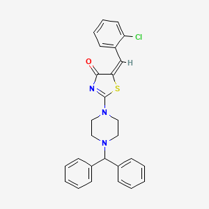 molecular formula C27H24ClN3OS B5309112 5-(2-chlorobenzylidene)-2-[4-(diphenylmethyl)-1-piperazinyl]-1,3-thiazol-4(5H)-one 