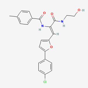 molecular formula C23H21ClN2O4 B5309115 N-(2-[5-(4-chlorophenyl)-2-furyl]-1-{[(2-hydroxyethyl)amino]carbonyl}vinyl)-4-methylbenzamide 