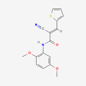 molecular formula C16H14N2O3S B5309125 2-cyano-N-(2,5-dimethoxyphenyl)-3-(2-thienyl)acrylamide 