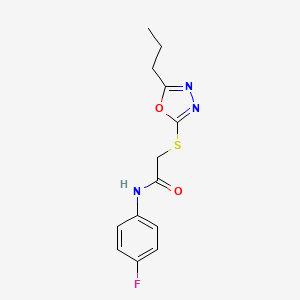 molecular formula C13H14FN3O2S B5309137 N-(4-fluorophenyl)-2-[(5-propyl-1,3,4-oxadiazol-2-yl)thio]acetamide 