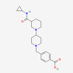 molecular formula C22H31N3O3 B5309145 4-({3-[(cyclopropylamino)carbonyl]-1,4'-bipiperidin-1'-yl}methyl)benzoic acid 