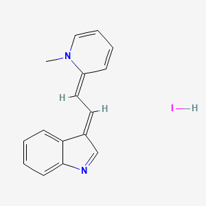 3-[2-(1-methyl-2(1H)-pyridinylidene)ethylidene]-3H-indole hydroiodide