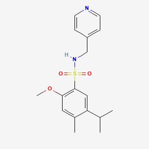 molecular formula C17H22N2O3S B5309166 5-isopropyl-2-methoxy-4-methyl-N-(pyridin-4-ylmethyl)benzenesulfonamide 