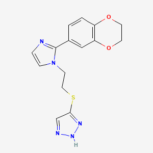 molecular formula C15H15N5O2S B5309169 5-({2-[2-(2,3-dihydro-1,4-benzodioxin-6-yl)-1H-imidazol-1-yl]ethyl}thio)-1H-1,2,3-triazole 