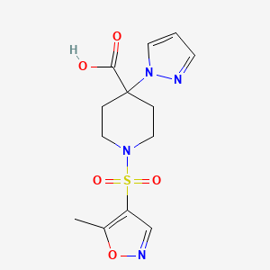 molecular formula C13H16N4O5S B5309175 1-[(5-methylisoxazol-4-yl)sulfonyl]-4-(1H-pyrazol-1-yl)piperidine-4-carboxylic acid 