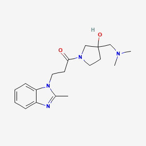 molecular formula C18H26N4O2 B5309176 3-[(dimethylamino)methyl]-1-[3-(2-methyl-1H-benzimidazol-1-yl)propanoyl]-3-pyrrolidinol 