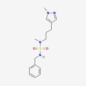 molecular formula C15H22N4O2S B5309187 N'-benzyl-N-methyl-N-[3-(1-methyl-1H-pyrazol-4-yl)propyl]sulfamide 