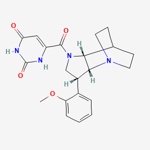 6-{[(3R*,3aR*,7aR*)-3-(2-methoxyphenyl)hexahydro-4,7-ethanopyrrolo[3,2-b]pyridin-1(2H)-yl]carbonyl}pyrimidine-2,4(1H,3H)-dione