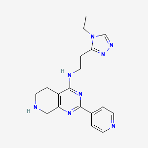 molecular formula C18H22N8 B5309203 N-[2-(4-ethyl-4H-1,2,4-triazol-3-yl)ethyl]-2-pyridin-4-yl-5,6,7,8-tetrahydropyrido[3,4-d]pyrimidin-4-amine 