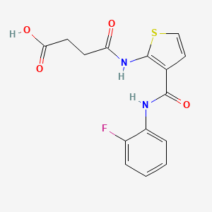 molecular formula C15H13FN2O4S B5309218 4-[(3-{[(2-fluorophenyl)amino]carbonyl}-2-thienyl)amino]-4-oxobutanoic acid 
