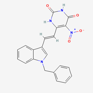 molecular formula C21H16N4O4 B5309222 6-[2-(1-benzyl-1H-indol-3-yl)vinyl]-5-nitro-2,4(1H,3H)-pyrimidinedione 