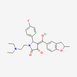 1-[2-(diethylamino)ethyl]-5-(4-fluorophenyl)-3-hydroxy-4-[(2-methyl-2,3-dihydro-1-benzofuran-5-yl)carbonyl]-1,5-dihydro-2H-pyrrol-2-one