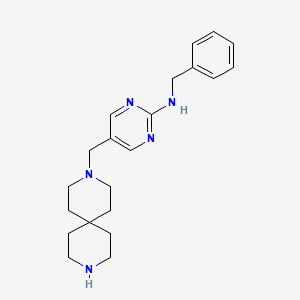 molecular formula C21H29N5 B5309231 N-benzyl-5-(3,9-diazaspiro[5.5]undec-3-ylmethyl)pyrimidin-2-amine 
