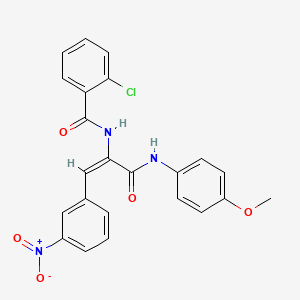 molecular formula C23H18ClN3O5 B5309242 2-chloro-N-[1-{[(4-methoxyphenyl)amino]carbonyl}-2-(3-nitrophenyl)vinyl]benzamide 