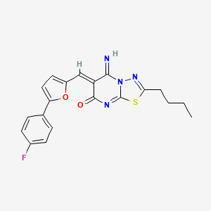 2-butyl-6-{[5-(4-fluorophenyl)-2-furyl]methylene}-5-imino-5,6-dihydro-7H-[1,3,4]thiadiazolo[3,2-a]pyrimidin-7-one